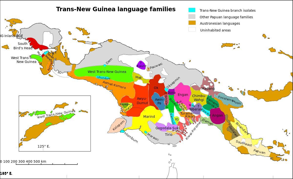 harta e papua new guinea gjuhë