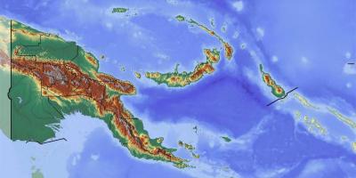 Papua guinea e re harta topografike