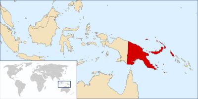 Papua guinea e re vendndodhjen në hartë të botës
