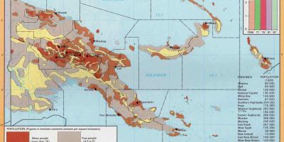 Harta e papua guinea e re të popullsisë